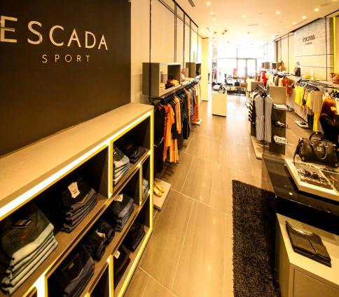 Escada boutique shelving run