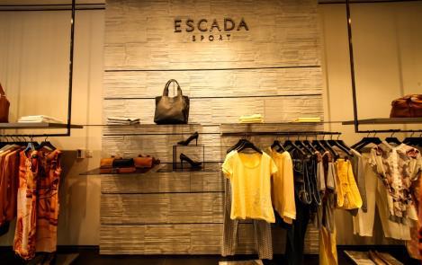 Escada boutique display wall