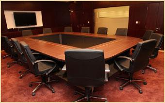 Al Ghandi Electronics boardroom with triangular table