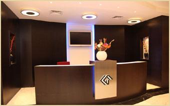 Al Ghandi Electronics branded reception desk