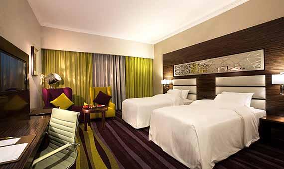 Hotel apartment twin bed room