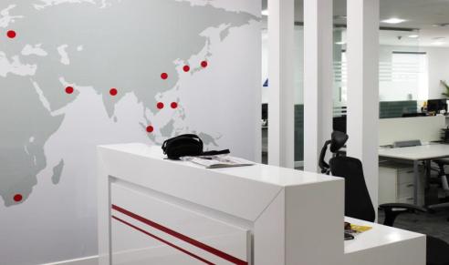 Custom-built office reception desk and fit-out
