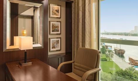 Sheraton Dubai Creek desk nook with river view